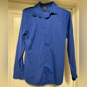 Express performance extra slim size M royal blue dress shirt